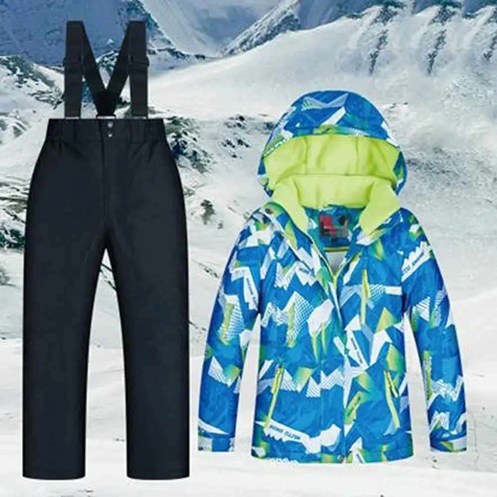 

Kids Snowsuit Ski Wear Bibs Sport Snowsuit Toddler Suits Winter Coat Snowpants Hooded Ski/snowboard Jacket & Trousers