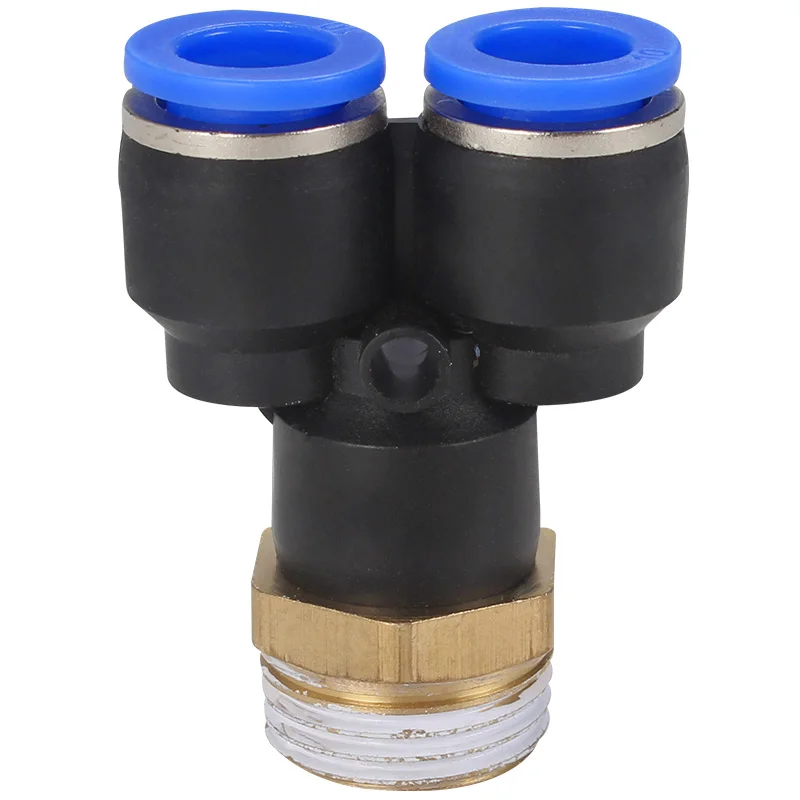 

PX4-M5Y- Type Tee Thread with PX4mm-12mm hose OD M5 1/8 "1/4" 3/8 "1/2" as Y-Type Tee Thread PX6-01/PX8-02/10-03/12-04 complete