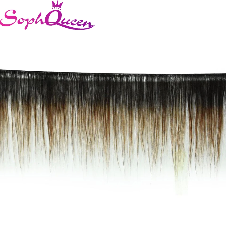 Soph queen Hair предварительно Цветные T1B/27 человеческие волосы блонд пучки бразильские волосы remy прямые волнистые пучки