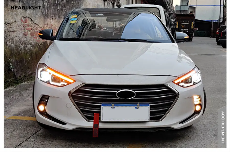 2 шт. светодиодный фары для hyundai Elantra- светодиодный автомобильный фонарь ангельские глазки полный светодиодный противотуманный фонарь светодиодный дневные ходовые огни