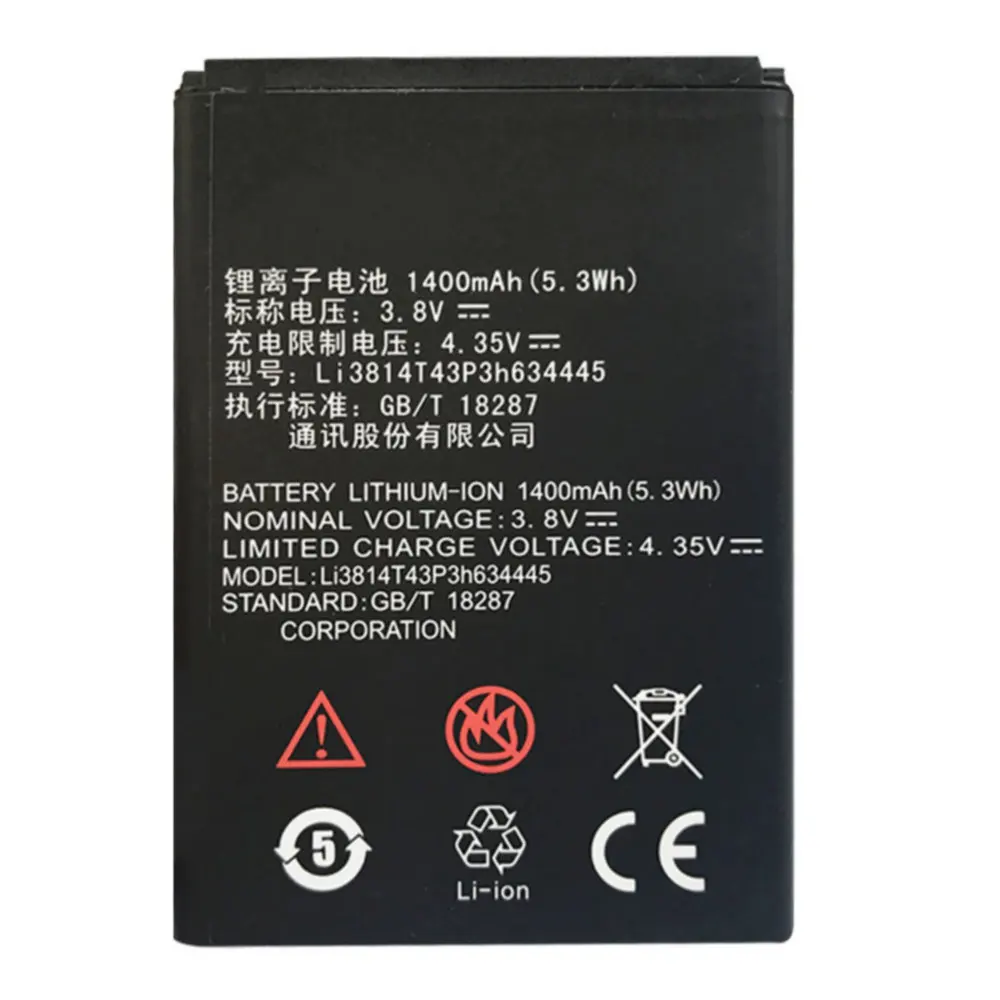 Сменный аккумулятор Li3814T43P3h634445 1400 мАч для ZTE Blade L110 A112 V815W|Аккумуляторы мобильных