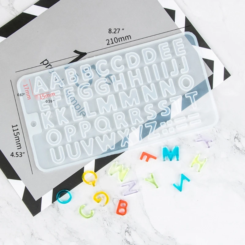 

2 Pcs Alphabet Resin Mold English Letters Number Pendant Keychain Silicone Mould