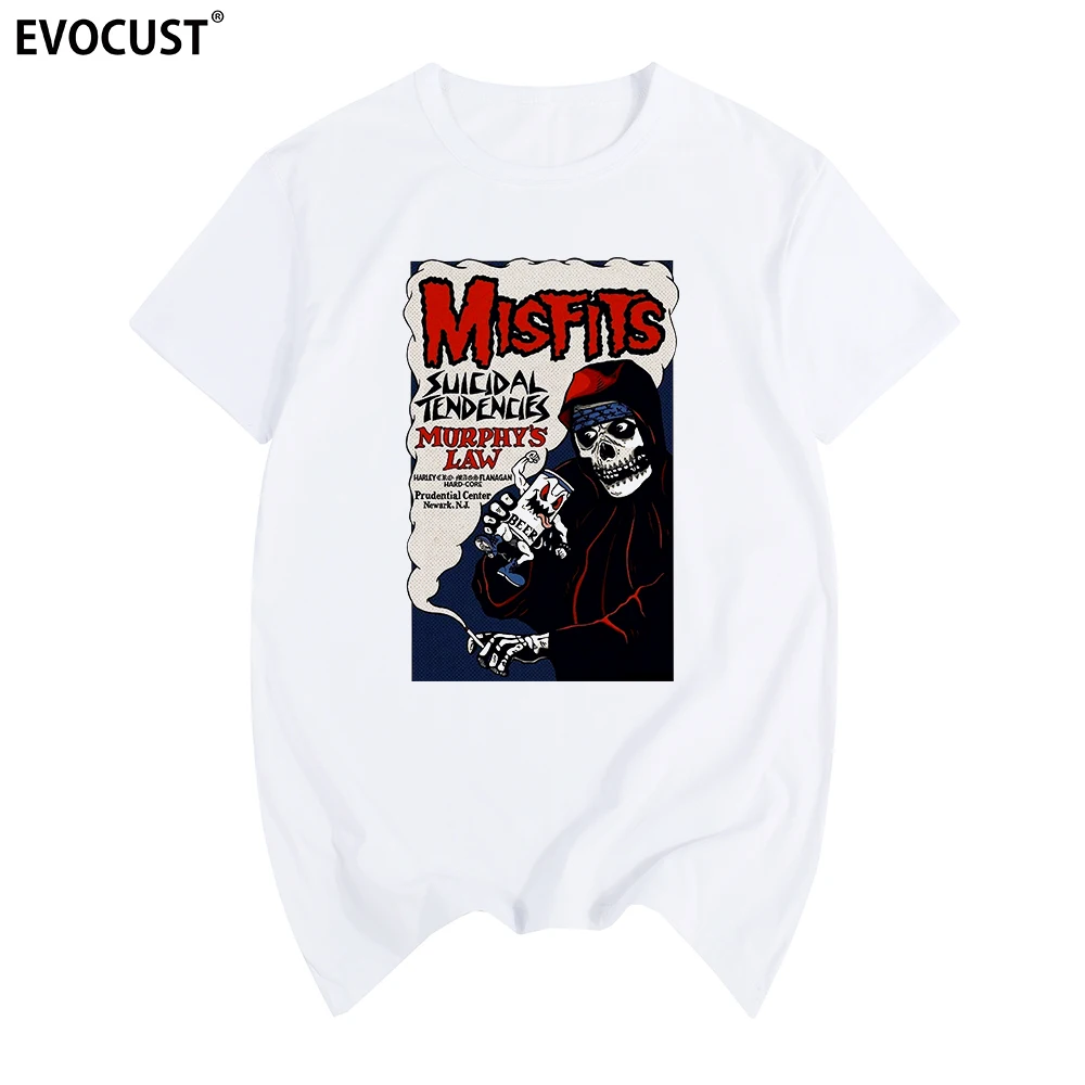 Misfits Skulls Панк Хип Хоп Футболка Хлопковая мужская футболка новая женская унисекс