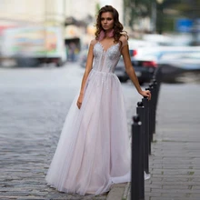 Elegant Tulle Prom Dresses V Neck Sleeveless Corset Lace Up Formal Party Gown For Woman Sweep Train A Line Robe De Soriee 2021 (1)