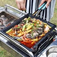 new portable bbq grill pan non stick charcoal grill plate butane gas stove cooker party picnic terrace beach barbecue tray