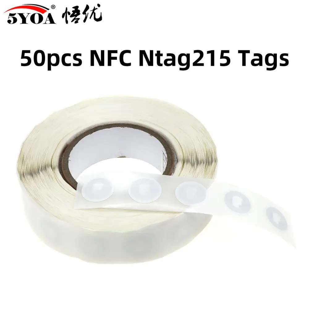 50 шт./лот NTAG215 наклейки NFC бирка для TagMo диаметром 25 мм с надписью Forum type 2 наклейка