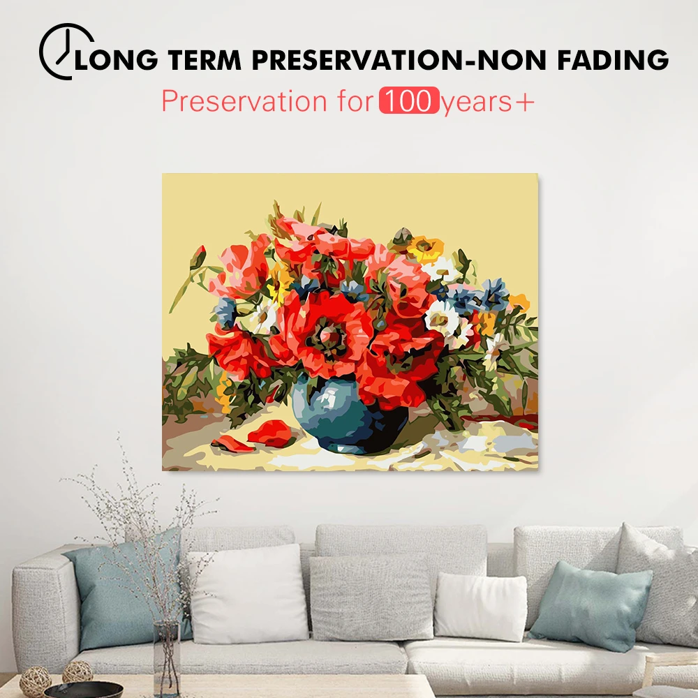 HUACAN Paint By Number Flower Drawing On Canvas DIY Pictures Numbers Kits Hand Painted Painting Flowers Gift Home Decor | Дом и сад
