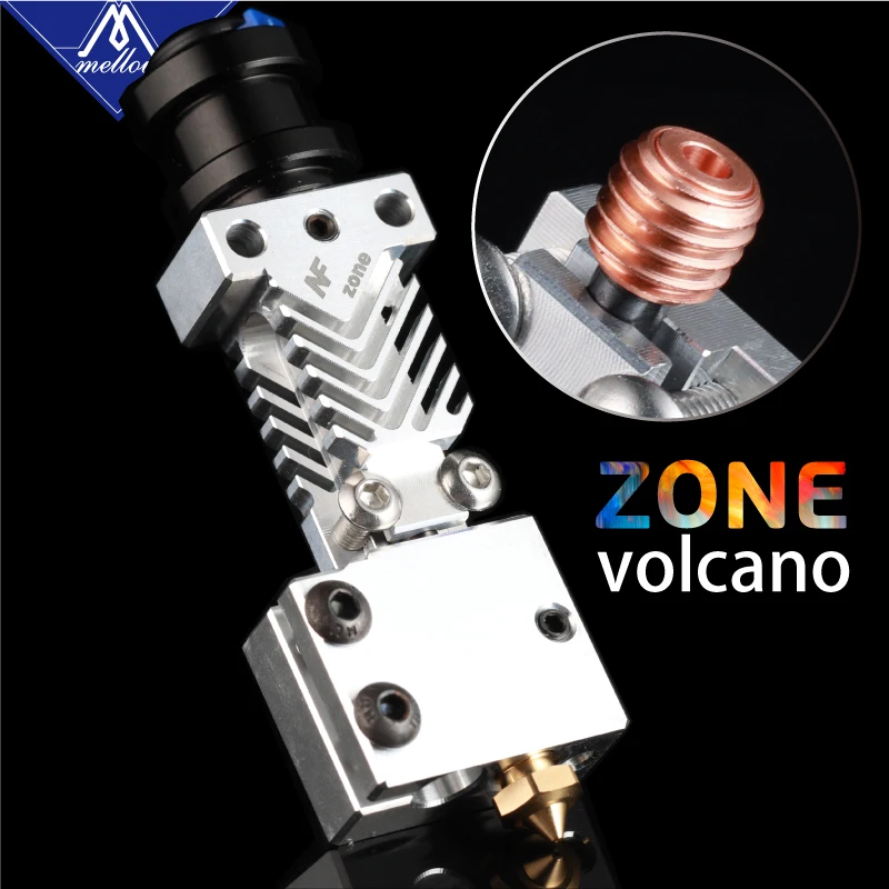 Hotend com Ventilador de Refrigeração para Bowden Mellow Impressora Zona-vulcão Aquecedor Bloco Kit E3d v6 J-head Extrusora Vulcão Bico 3d nf