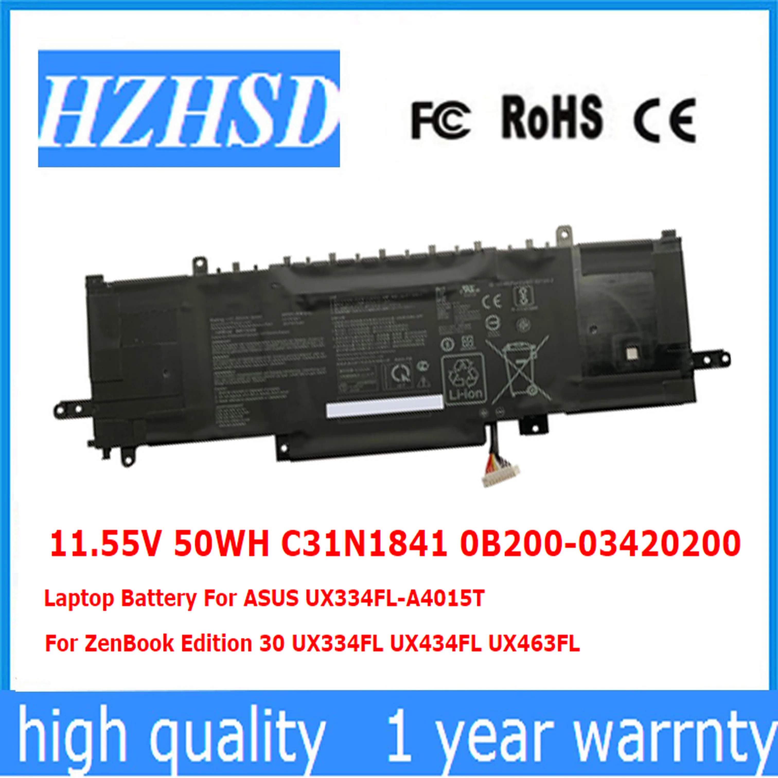 

11,55 V 50WH C31N1841 0B200-03420200 Аккумулятор для ноутбука ASUS для ZenBook Edition 30 UX334FL UX434FL UX463FL