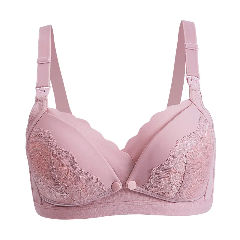Women Postpartum Wireless Push Up Breathable Pregnant Maternity Soft Large Nursing Bra Front Cross Opening