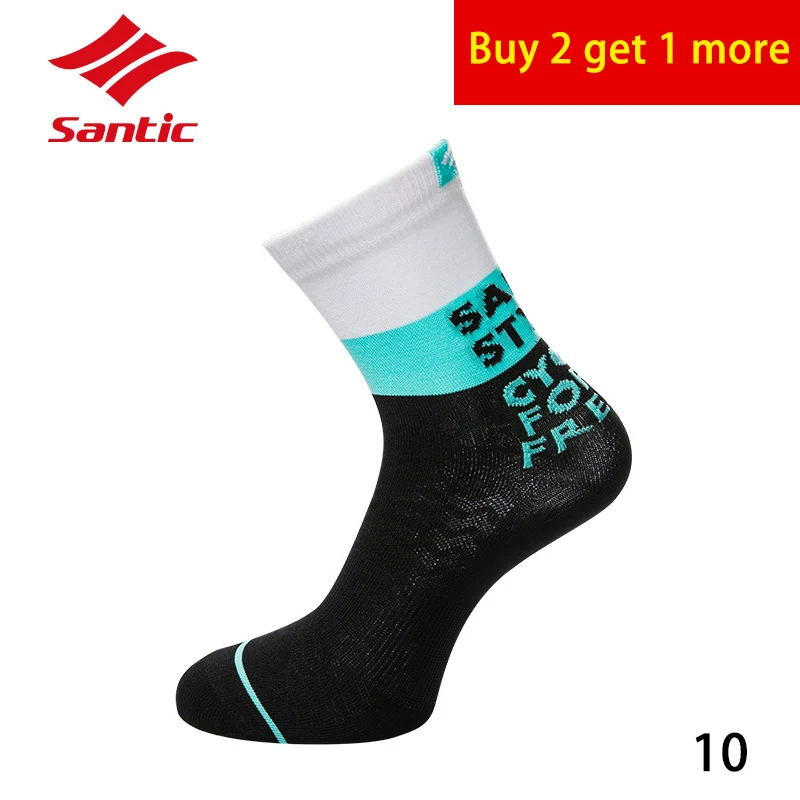 10-1 pair Santic профессиональные велосипедные носки износостойкий Высокое качество MTB горный велосипед носки нескользящие дышащие уличные спортивные носки - Цвет: 10-1 pair