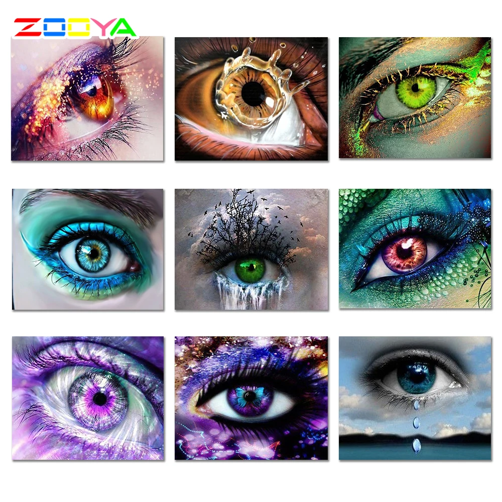 

Full 5D Abstract Beautiful Diamond Embroidery Eye Diamond Painting New Arrivals 3D Mosaic Diamond Woman Eyes Photos Decor Er044