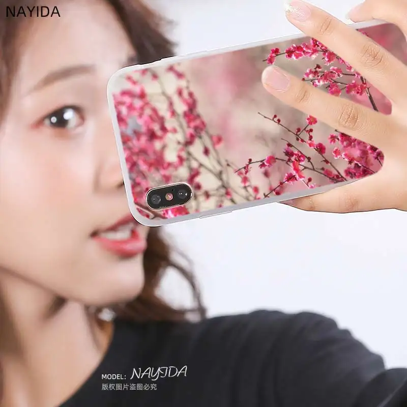 Soft Silicone Case For Samsung Galaxy S21 S20 Ultra 5G S10 Lite S9 Plus Fe S8 S7 Cover Japanese cherry blossom | Мобильные телефоны