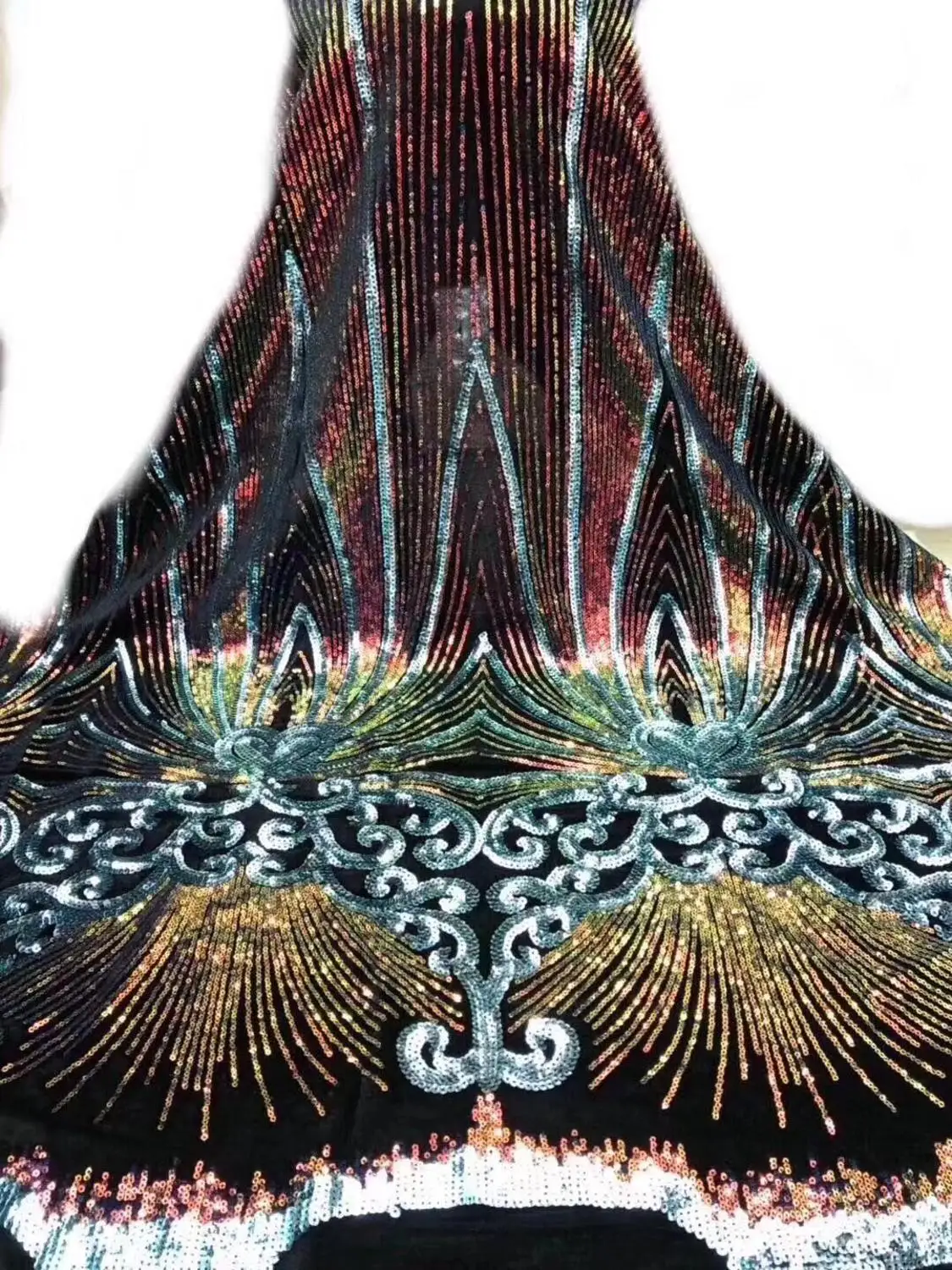 African Velvet Lace Fabric with 3d Sequins French fabric High Quality for Bridal Dress | Дом и сад