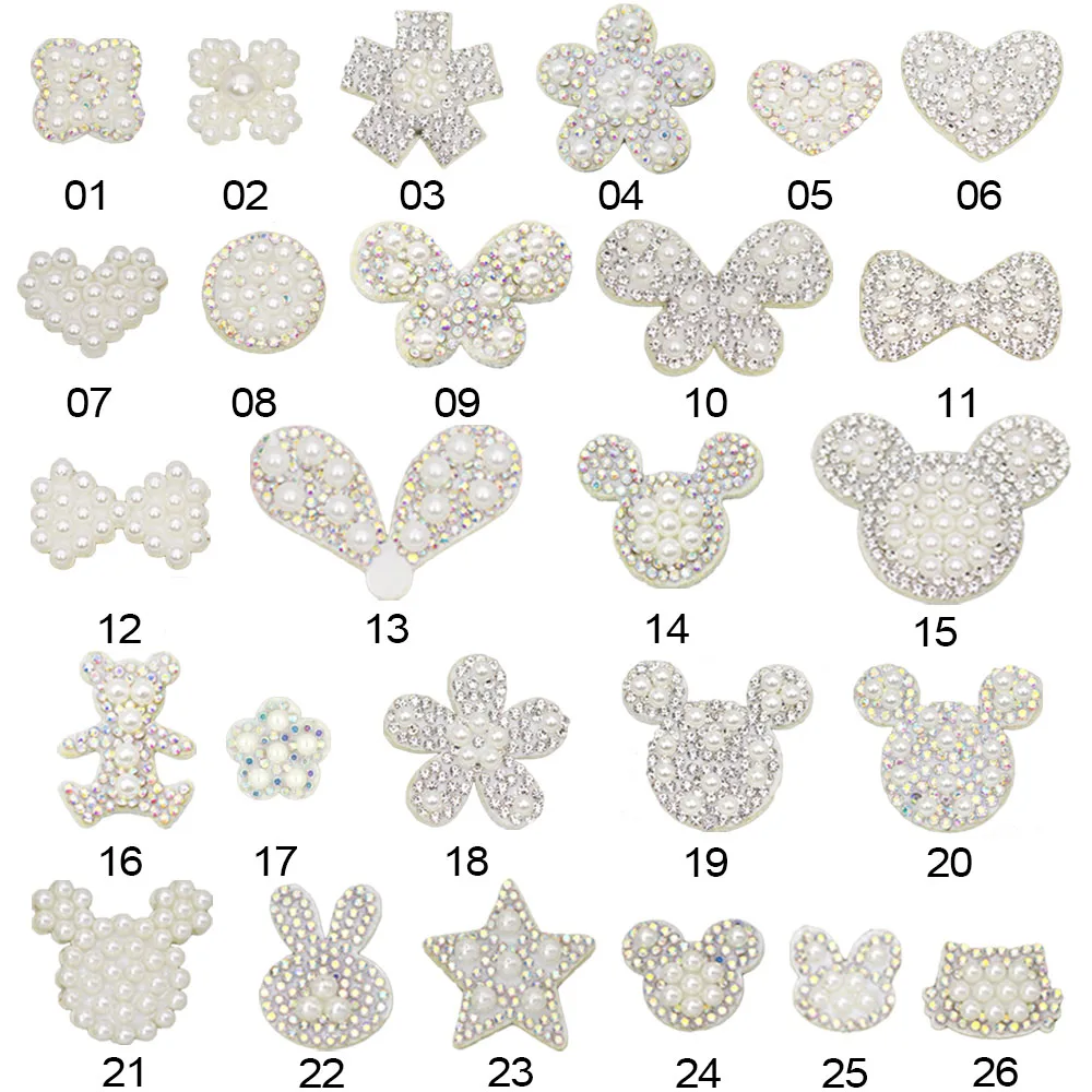 10 шт. стразы жемчужные заплатки усеяны искусственными драгоценными камнями