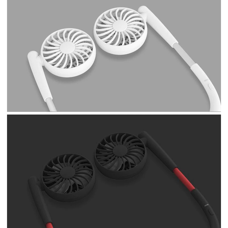 USB Перезаряжаемый 2000MAh Портативный подвесной шейный спортивный вентилятор для