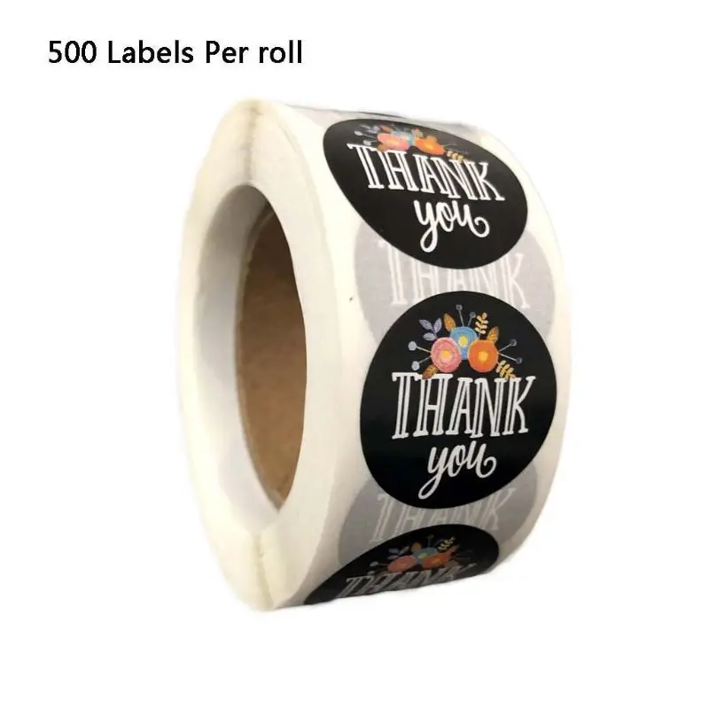 

Наклейки с надписью «Thank You», 500 шт., для свадьбы, вечевечерние, ручной работы, этикетка для упаковки подарка