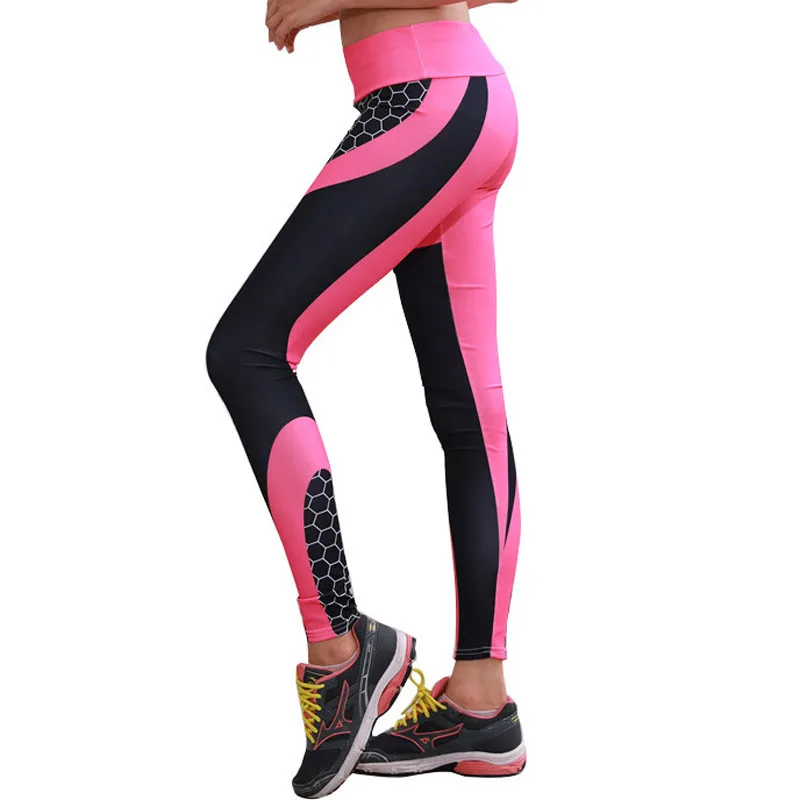Модные Штаны для фитнеса с цифровой печатью штаны йоги цветные сотовые
