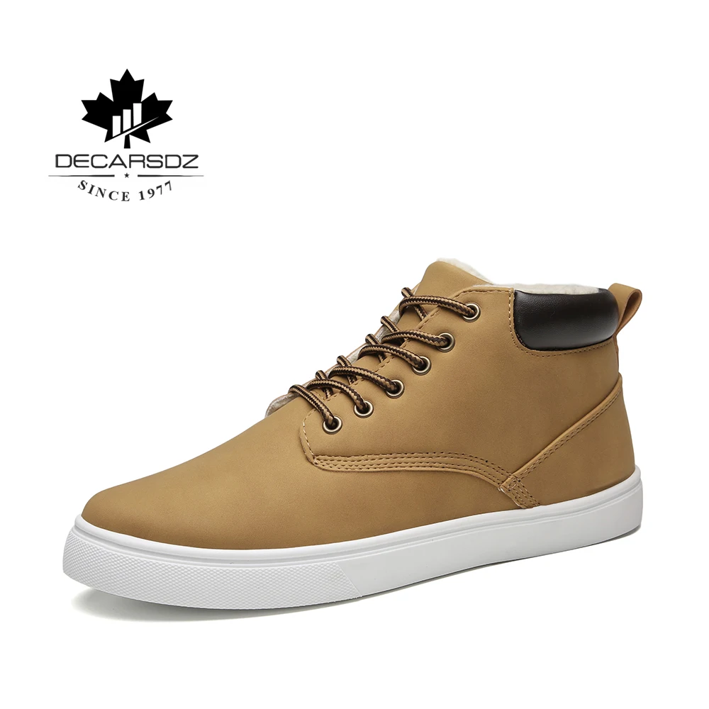 Мужские зимние ботинки DECARSDZ 2021 теплые короткие плюшевые мужские мужская