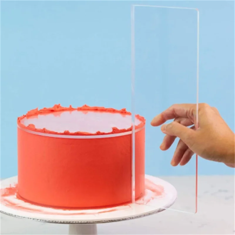 

Cake Cream Scraper Transparent Pastries Making Scraper Rectangular Acrylic Cake Baking Tool For Bakery Kitchen Tools Accessories