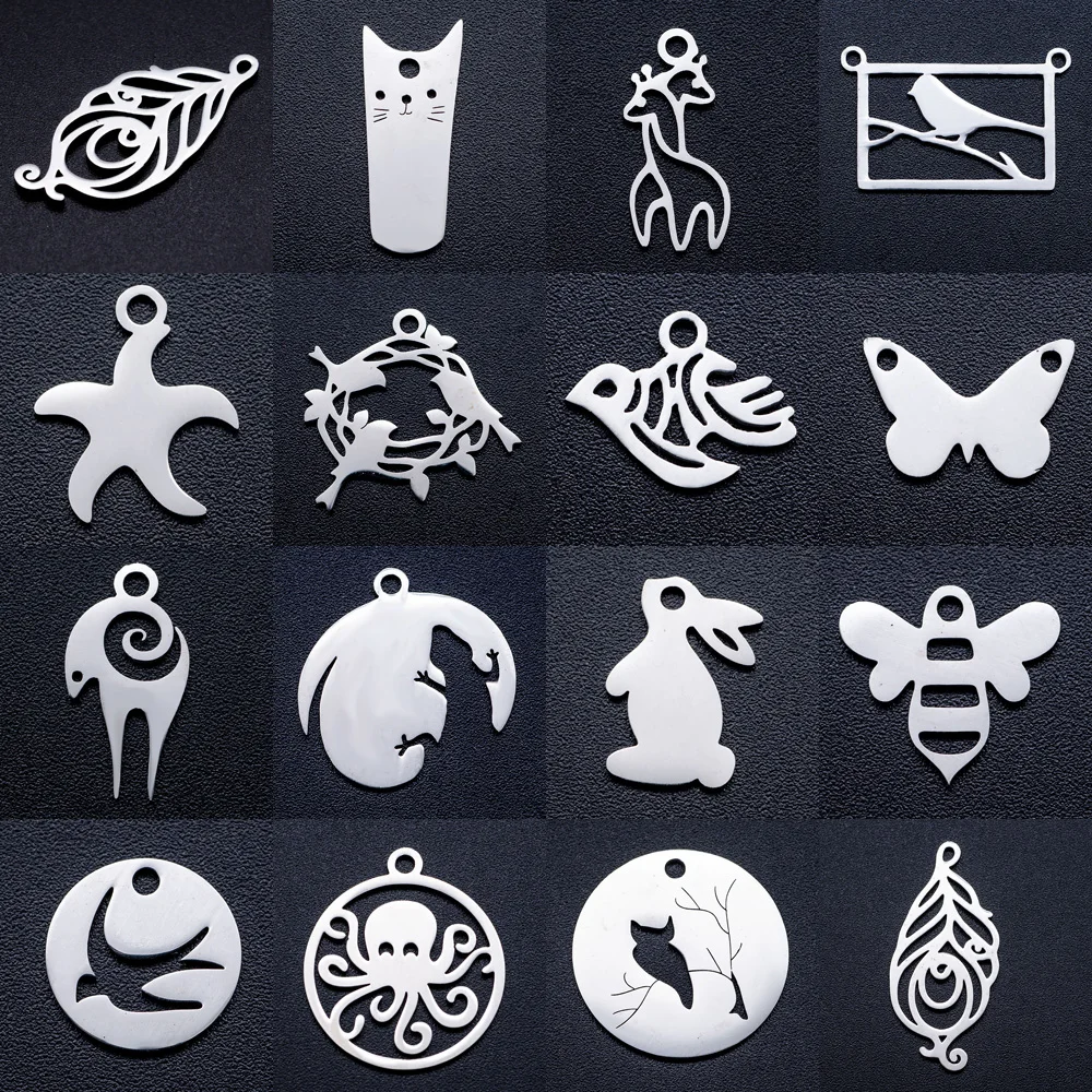 

Подвеска в виде животных, лисы, ласточки, из нержавеющей стали 100%, 10 шт./лот