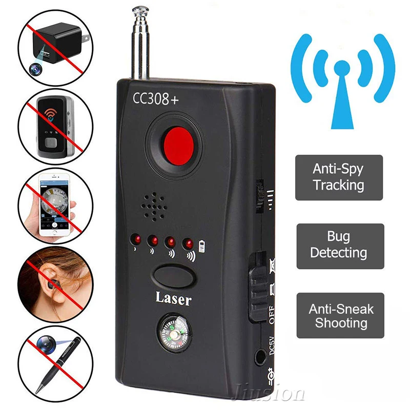 Full Range Anti-Spy Bug Detector CC308 Gizli Kamera Search Mini Wireless Camera Hidden Signal GSM Device Finder Privacy Security