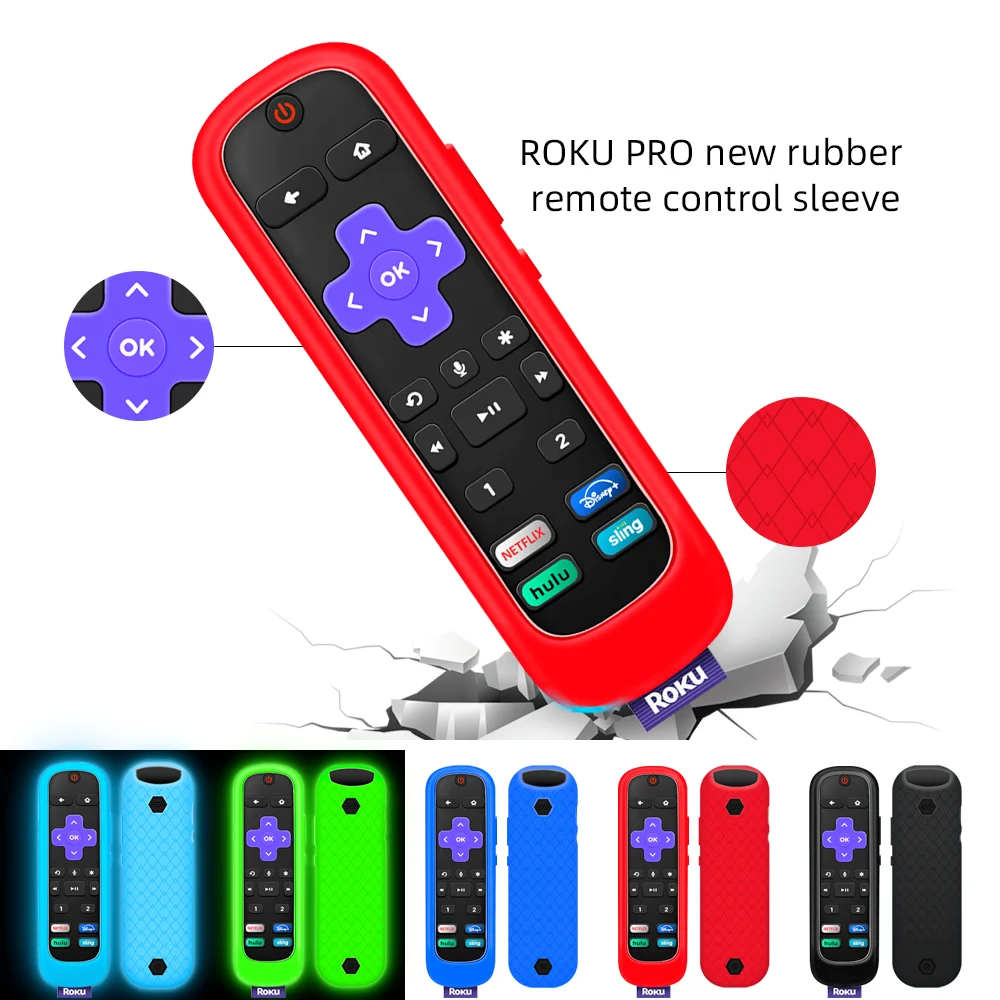 Силиконовый защитный чехол для пульта дистанционного управления Roku Voice Pro 2021 Ultra