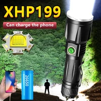 xhp199 super bright led flashlight tactical torch powerful usb rechargeable lamp xhp90 high power 5 mode flash light for hunting