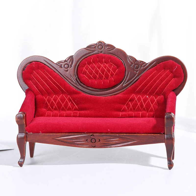 1:12 миниатюрный кукольный домик для гостиной деревянная модель с двумя диванами