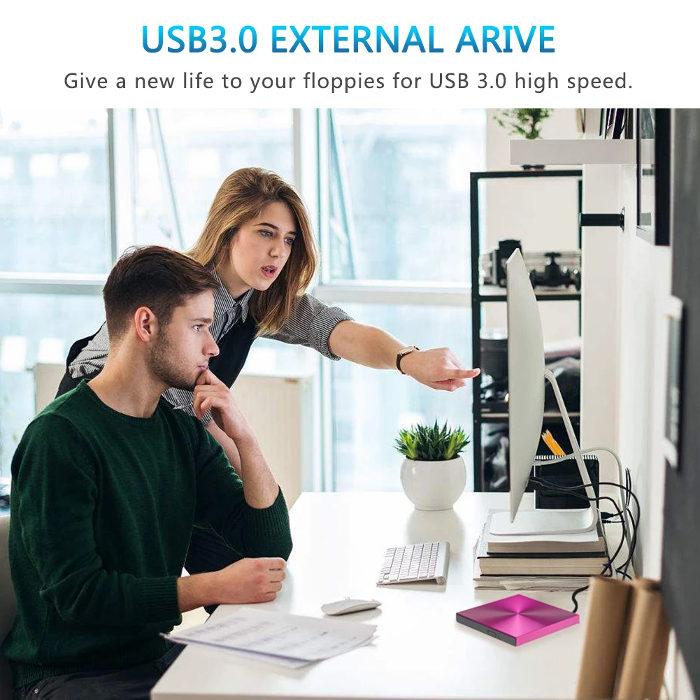 YiYaYo USB 3,0 алюминиевый сплав внешний DVD горелки писатель рекордер CD rom плеер портативный оптический привод для ноутбука ПК Macbook OS