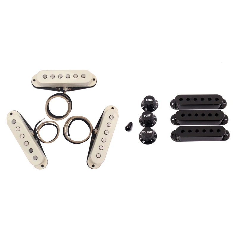 

1 комплект крышки для звукоснимателя гитары, ручки для регулировки громкости, детали и 3 шт. ручных звукоснимателей, звукосниматель Alnico 5