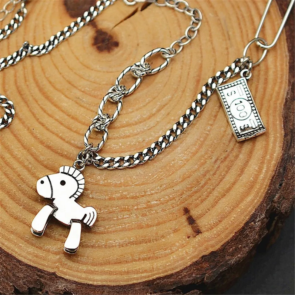 Женская цепочка с подвеской в виде лошади стиле ретро|Ожерелья подвеской| |