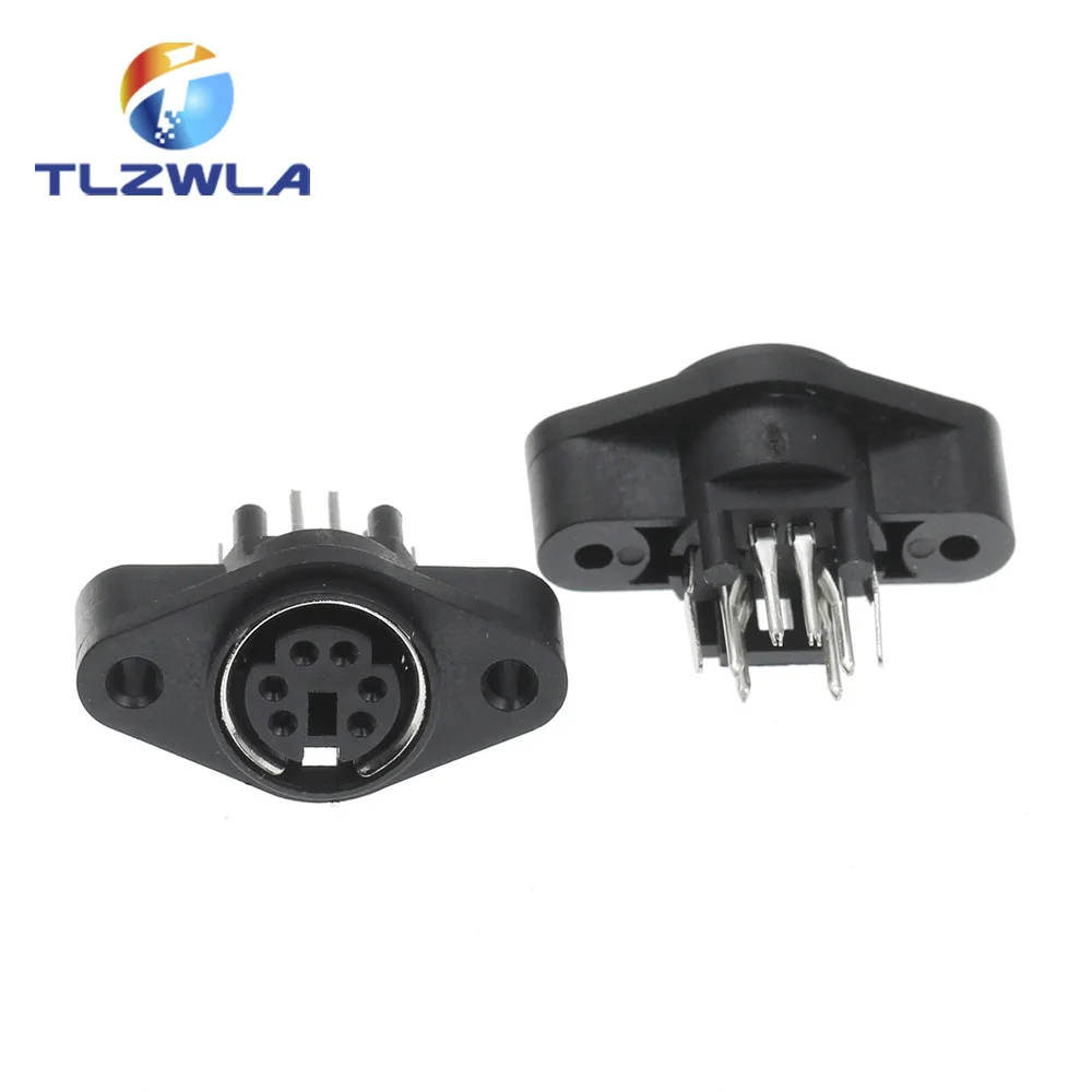100PCS/Lot MDC/S Terminal Socket DIN Jack Connector Mini PS2 6Pin 6P with Fixed Hole Mouse Keyboard | Обустройство дома