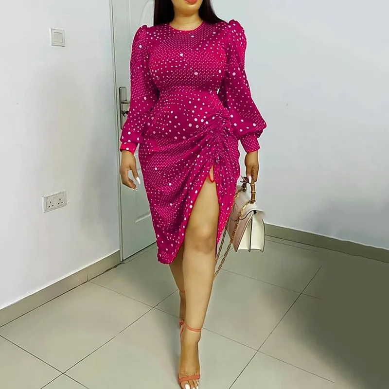 Платье женское асимметричное с разрезом пикантное платье в африканском стиле