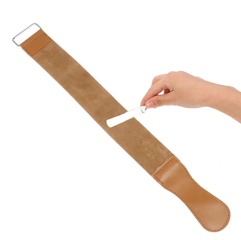 

1PC Durable Leather Straight Razor Folding Knife Blade Sharpening Belt Barber Shaving Strap 49cm