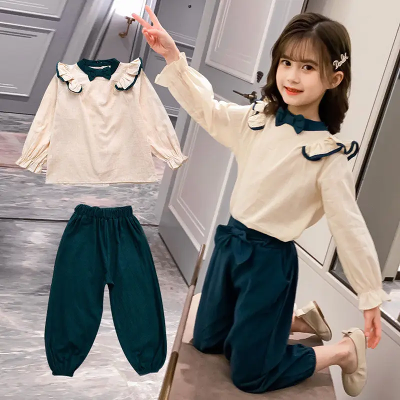 

Girls Clothes Set Autumn Spring Long Sleeve Princess Shirts + Pants Suits Baby Kids Clothes Teen Children Clothing Sets