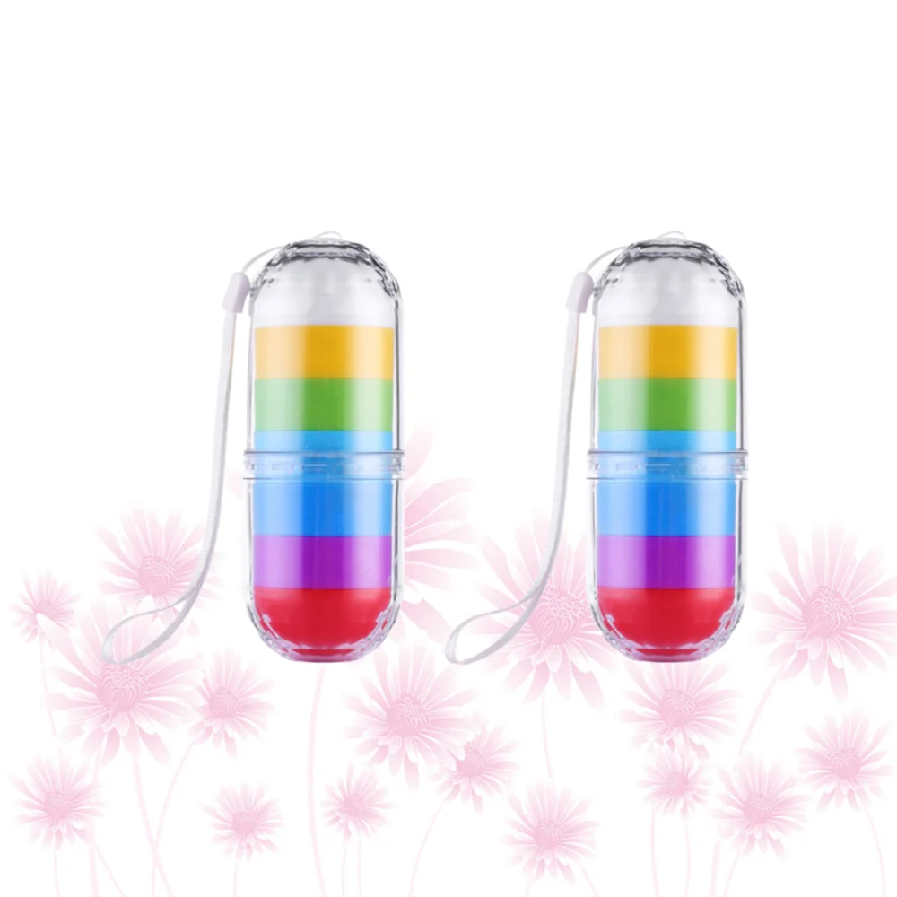 

1 Set of Stackable Pill Box Pill Storage Case Mini Sealed Pill Organizer Weekly Pillbox (Blue and White)