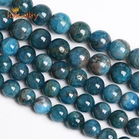 a natural blue apatite stone round beads for jewelry making loose spacer beads diy bracelets necklace accessories 4 6 8 10 12mm