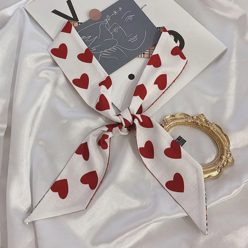 

Female Fashion Silk Scarf Multifuction Headscarf Bag Decor Scarf Woman Neck Scarf Hair Ribbon Scarf Hairband