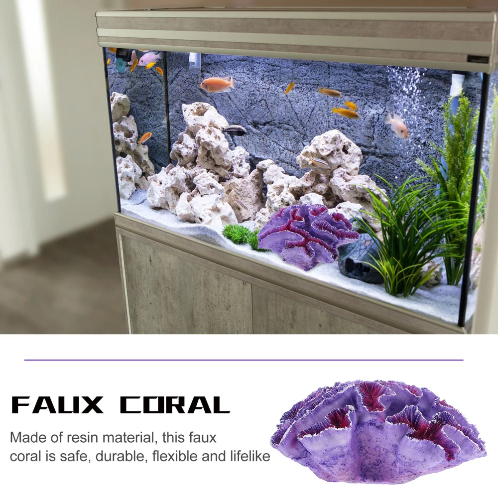 

Pretty Miniature Coral Miniature Landscape Aquarium Faux Coral Decor (Violet)