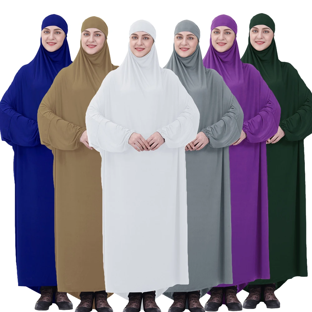 Женское Молитвенное платье с рукавом летучая мышь, абайя, мусульманский хиджаб, кафтан, химар, цзилбаб, мусульманская одежда, свободные плат...
