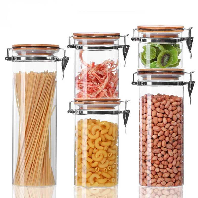 

Контейнер для хранения пищевых продуктов, пластиковый кухонный холодильник, многозерновой контейнер для хранения, прозрачные Герметичные ...