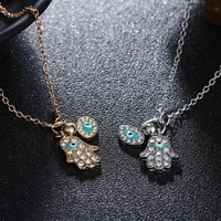 korean fashion hand of fatima pendant necklace female retro turkey blue eyes charm jewelry mothers day gift wholesale