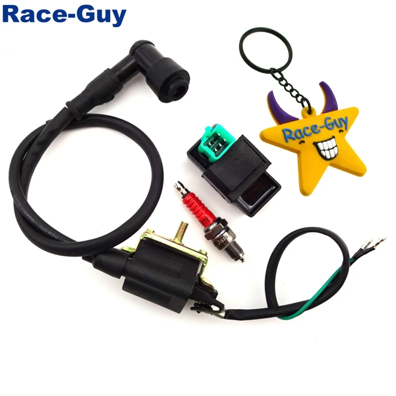 Гоночная катушка зажигания + 5 контактов AC CDI Box Свеча A7TC для 50 куб. См 70 90 110