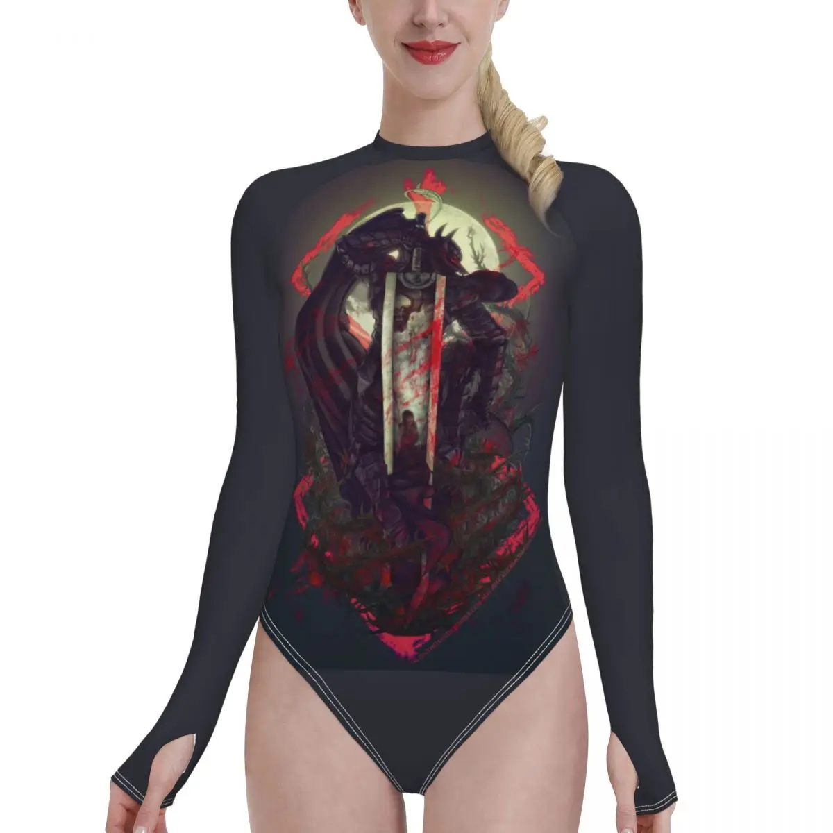 

Спортивный купальник с длинным рукавом и открытой спиной