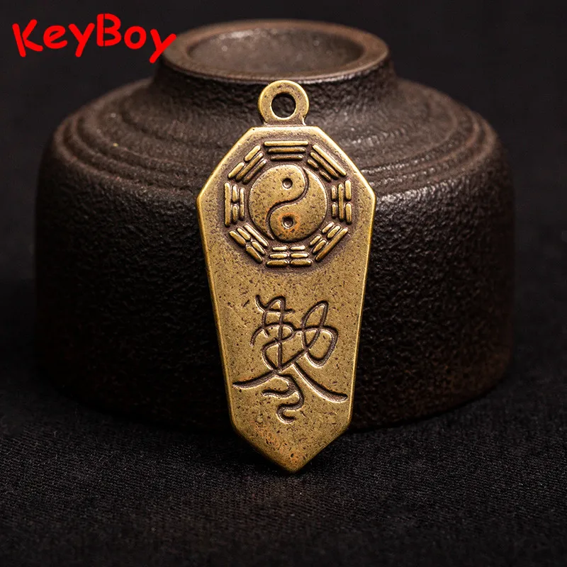 Маленькие бронзовые три ножки монета жаба Lucky Feng Shui брелок кольцо кулон ювелирные