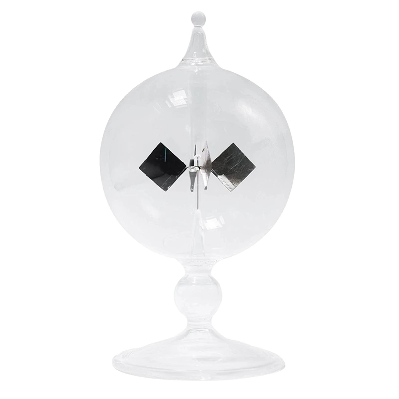 

ABSF Clear Solar Power Radiometer Sun Light Energy Spinning Vanes Glass Radiometer Science Educational Light Mill