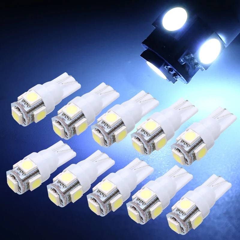 10 шт./лот 24V 5SMD светодиодный 5050 T10 194 147 W5W Ширина Чтение номерного знака светильник резервного копирования лампа супер яркий белый