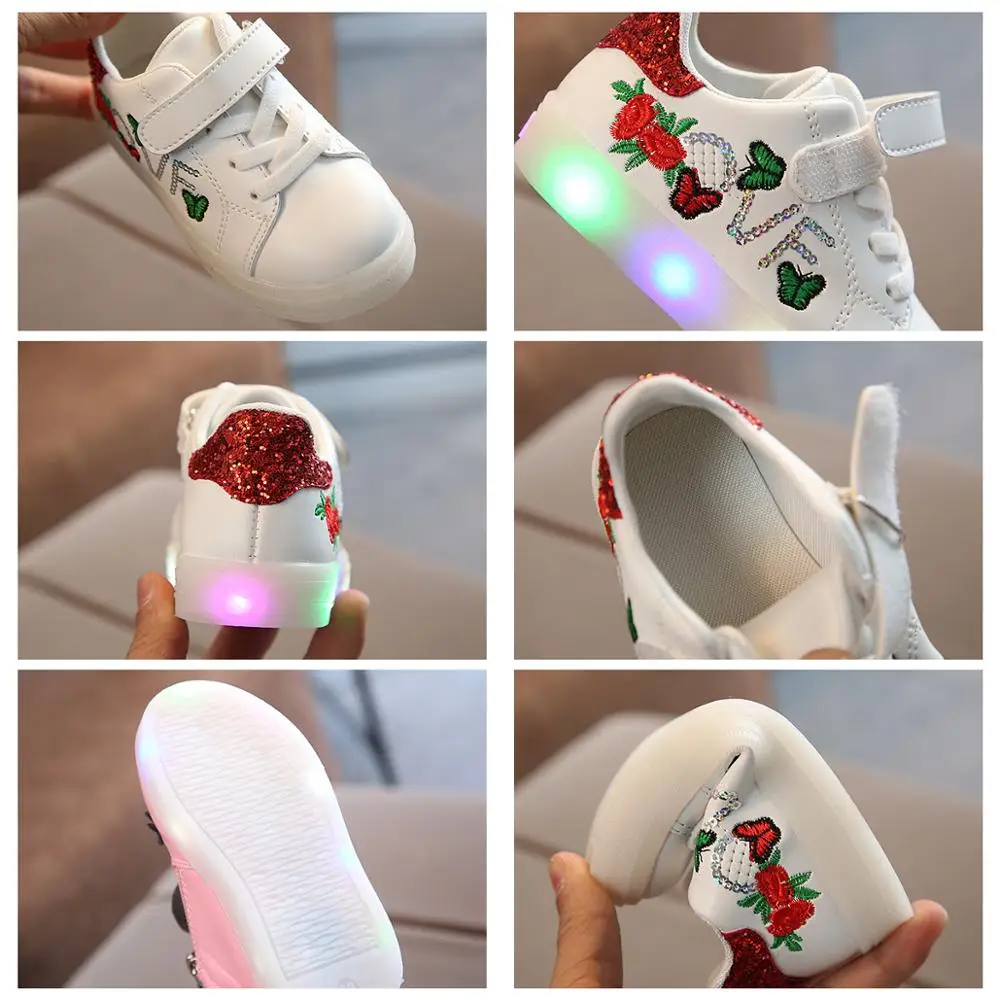 Новое поступление детская led обувь для мальчиков девочек Schoenen дети обувь Enfant светящиеся кроссовки с светильник подошва