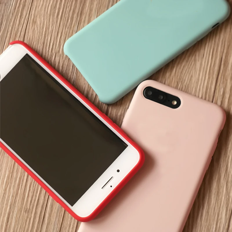 Жидкий силикон чехол для iphone 6 6s 7 8 Plus Coque без логотипа телефона apple X XS Max Fundas XR 5 Shell